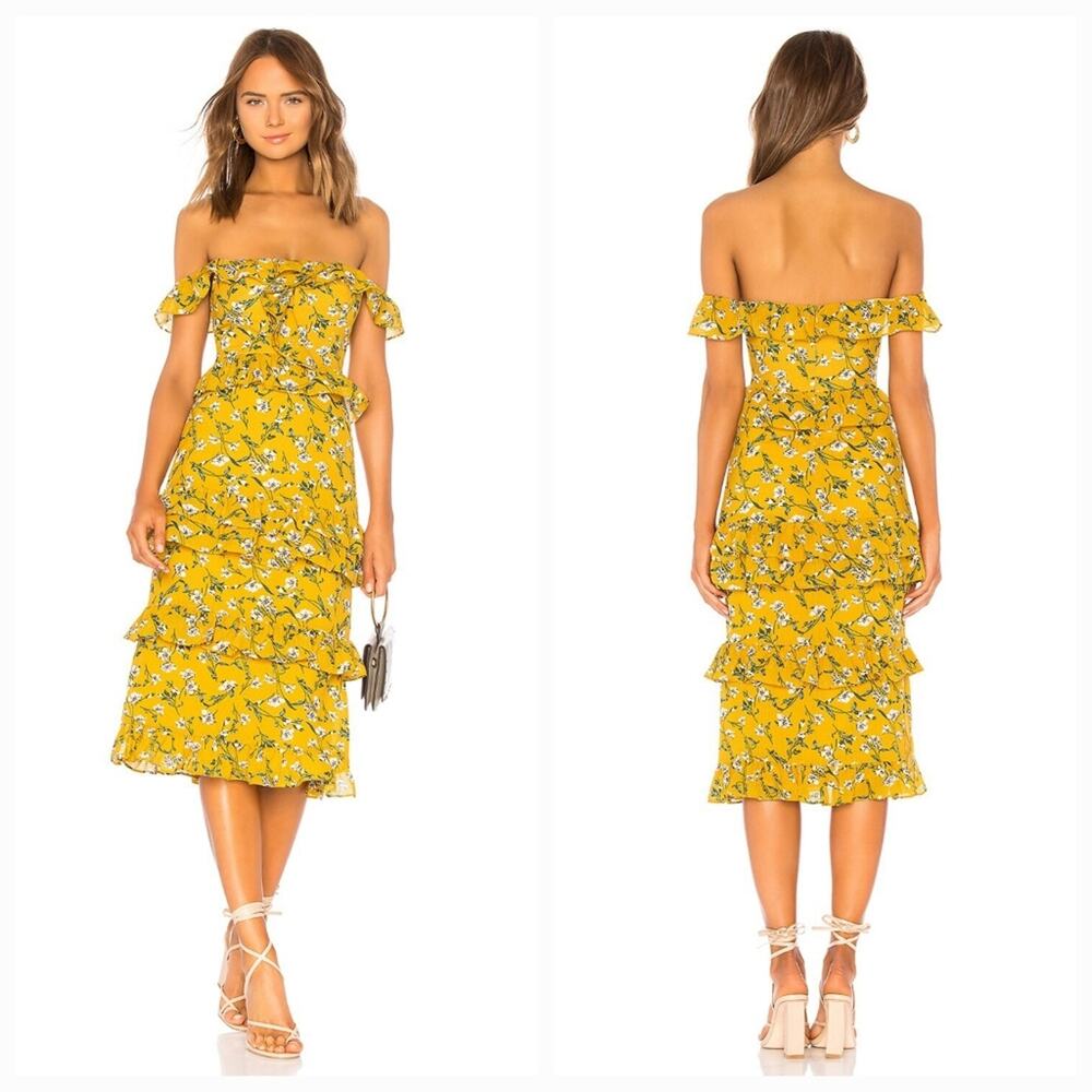 Tularosa Lily Dress in Yellow Dolly Floral Small